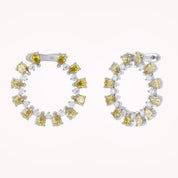 4.30 CTTW Pear and Round Shape Lab Grown Diamond Open Circle Stud Earrings