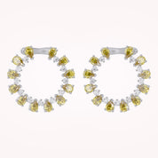4.30 CTTW Pear and Round Shape Lab Grown Diamond Open Circle Stud Earrings