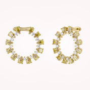4.30 CTTW Pear and Round Shape Lab Grown Diamond Open Circle Stud Earrings