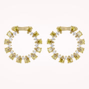 4.30 CTTW Pear and Round Shape Lab Grown Diamond Open Circle Stud Earrings