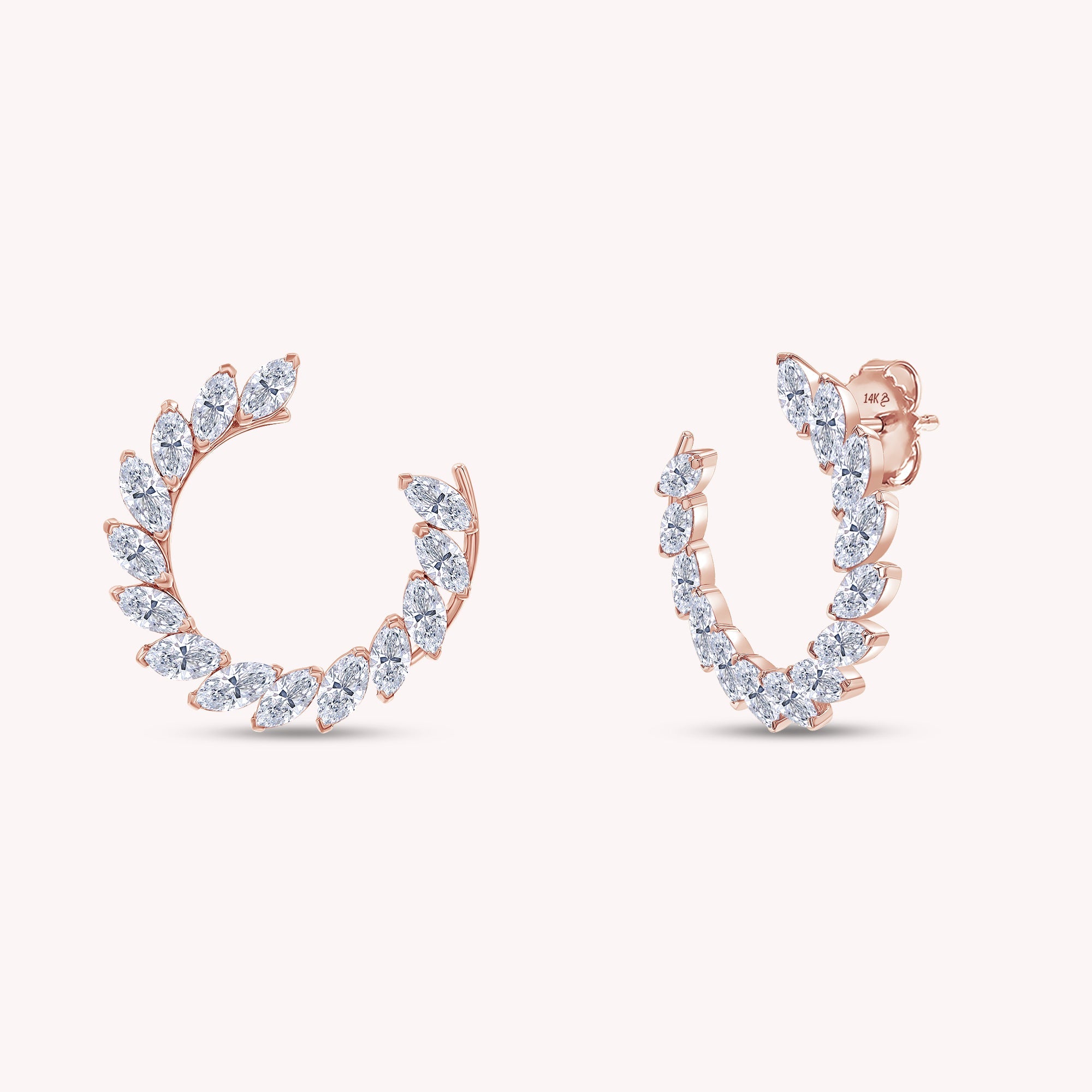 Marquise Shape 3.10 Carat Lab Grown Diamond Stud Earrings