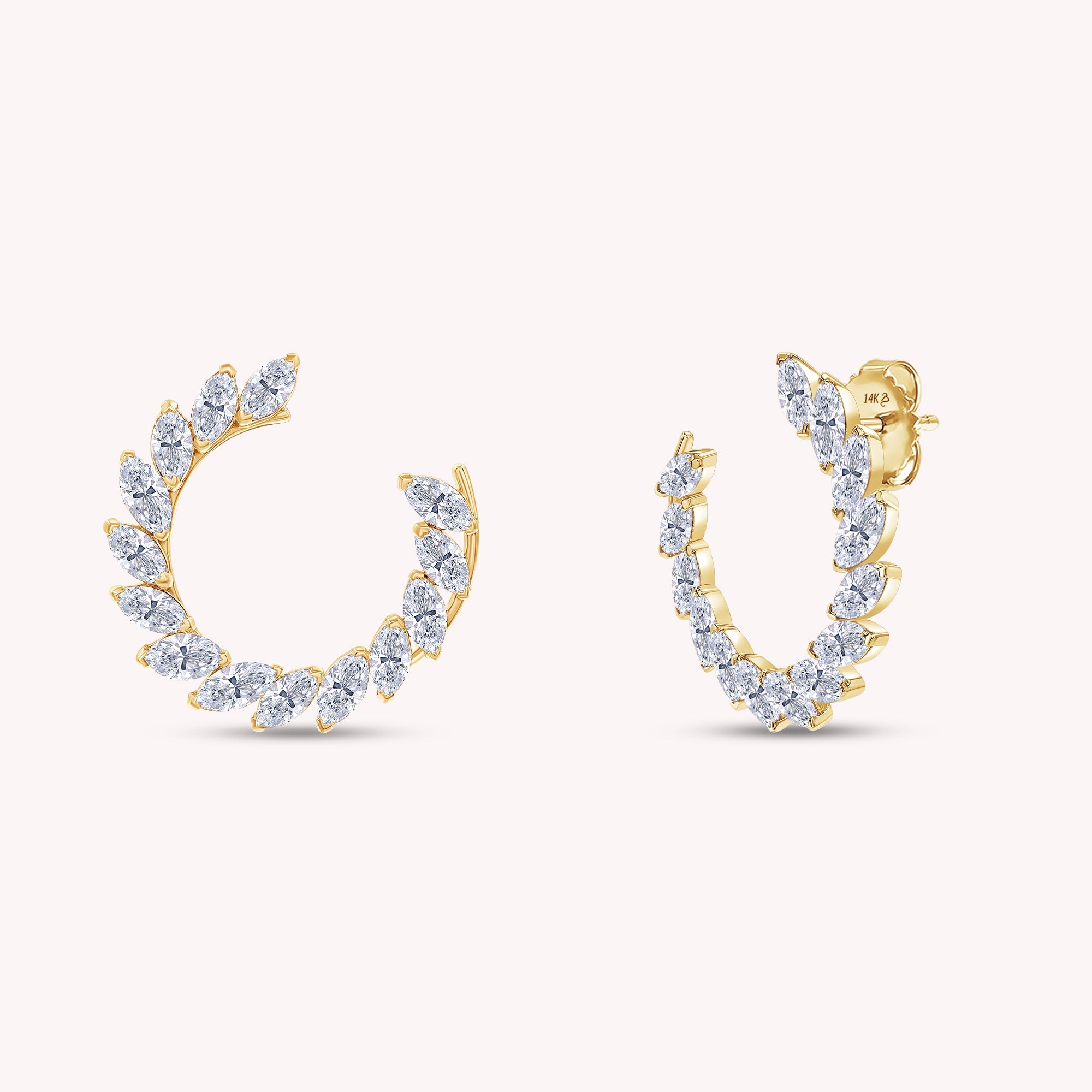 Marquise Shape 3.10 Carat Lab Created Moissanite Stud Earrings