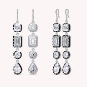 Two Tone Linear Drop Multi Shape Lab Created Moissanite
