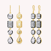 Two Tone Linear Drop Multi Shape Lab Created Moissanite