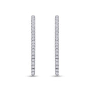 Dagger Drop Hoop Earrings In White Cubic Zirconia (Height 21.50MM & Width 10.90MM)