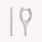 Dagger Drop Hoop Earrings Lab Created Moissanite