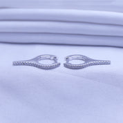 Dagger Drop Hoop White Cubic Zirconia Earrings (Height 19.50 MM & Width 10.90 MM)