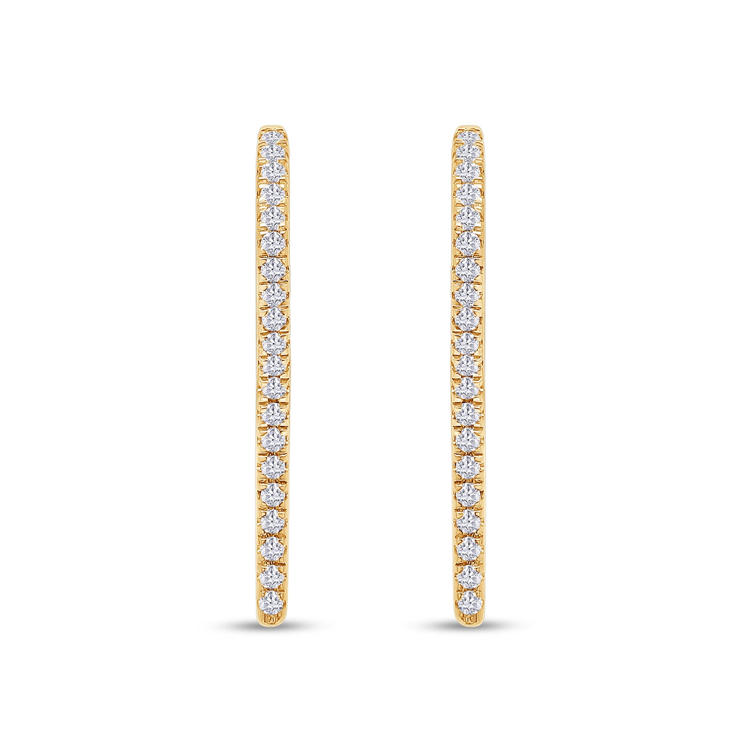 Dagger Drop Hoop Moissanite Earrings (Height 19.50 MM & Width 10.90 MM)