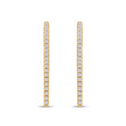 Dagger Drop Hoop Earrings In White Cubic Zirconia (Height 21.50MM & Width 10.90MM)