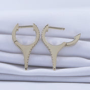 Dagger Drop Hoop White Cubic Zirconia Earrings (Height 19.50 MM & Width 10.90 MM)