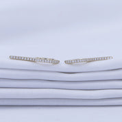 Dagger Drop Hoop White Cubic Zirconia Earrings (Height 19.50 MM & Width 10.90 MM)