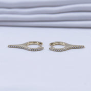 Dagger Drop Hoop White Cubic Zirconia Earrings (Height 19.50 MM & Width 10.90 MM)