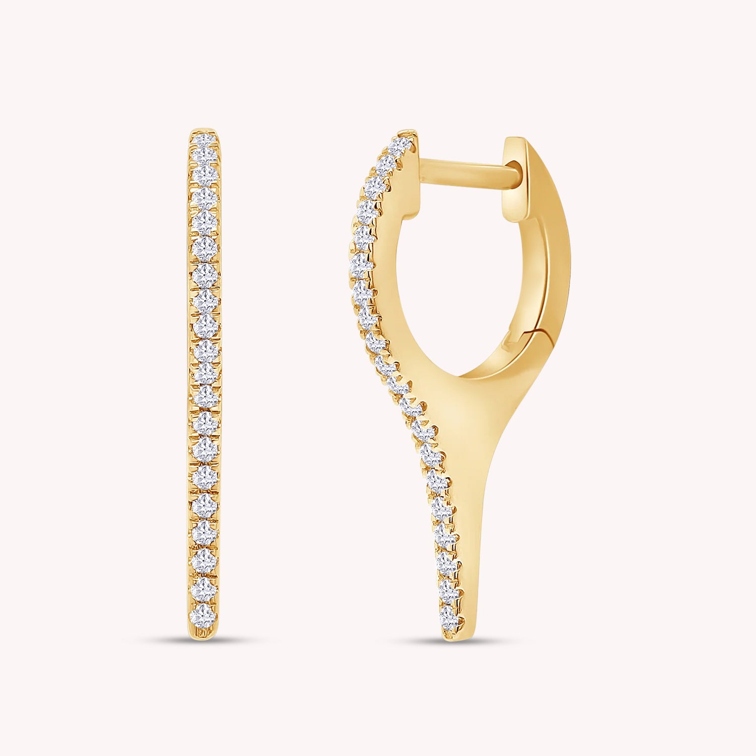 Dagger Drop Hoop Earring In Lab Grown Diamond (Height 19.50 MM & Width 10.90 MM)