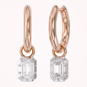 1.00 Carat Emerald Cut Lab Grown Diamond Drop Dangle Earrings