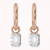 1.00 Carat Emerald Cut Lab Grown Diamond Drop Dangle Earrings