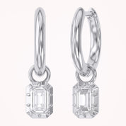 1.00 Carat Emerald Cut Lab Grown Diamond Drop Dangle Earrings