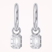 1.00 Carat Emerald Cut Lab Grown Diamond Drop Dangle Earrings