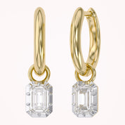 1.00 Carat Emerald Cut Lab Grown Diamond Drop Dangle Earrings