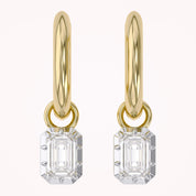 1.00 Carat Emerald Cut Lab Grown Diamond Drop Dangle Earrings