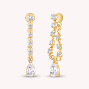 Dangle Drop Hoop Earrings In Lab Created Moissanite