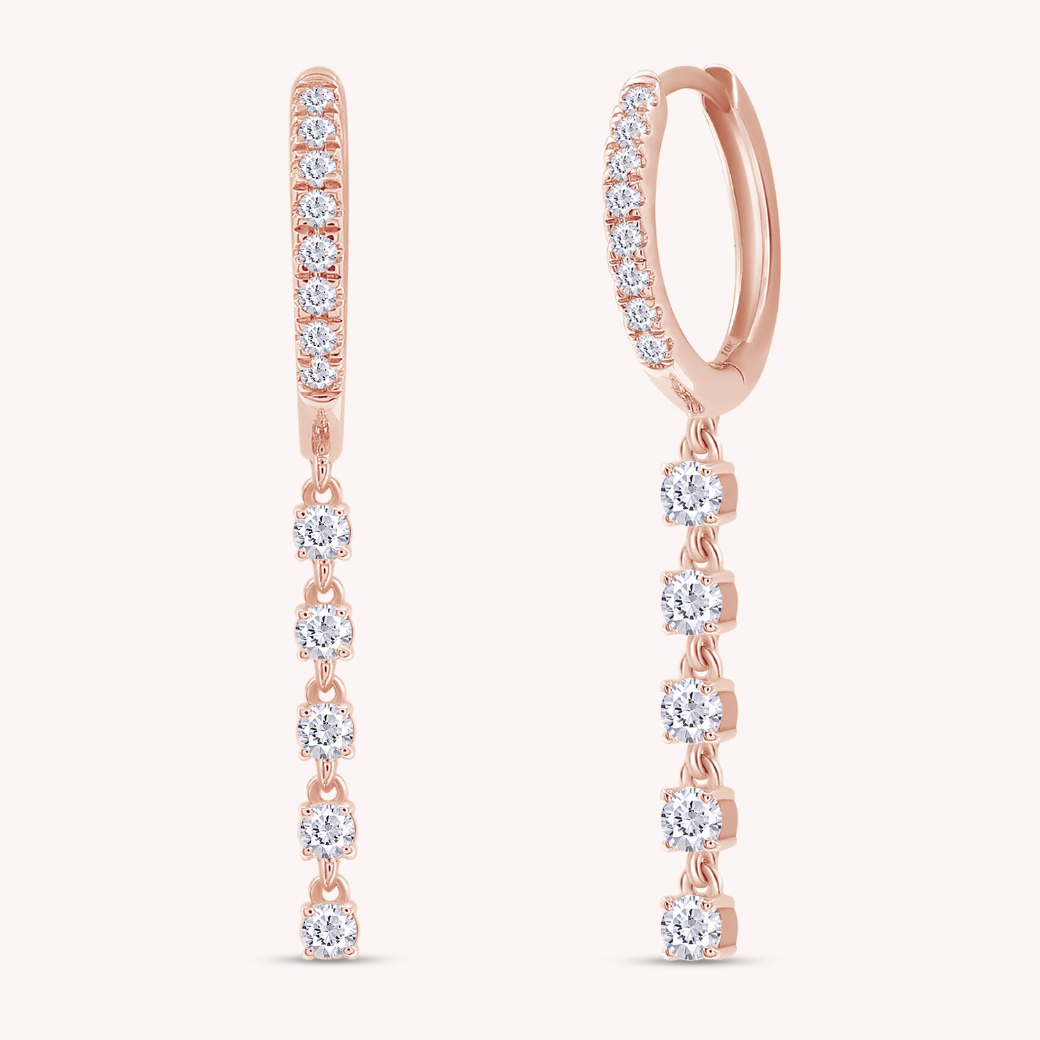 Huggie Hoop Drop Earrings Lab Created Moissanite