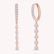 Huggie Hoop Drop Earrings Lab Created Moissanite