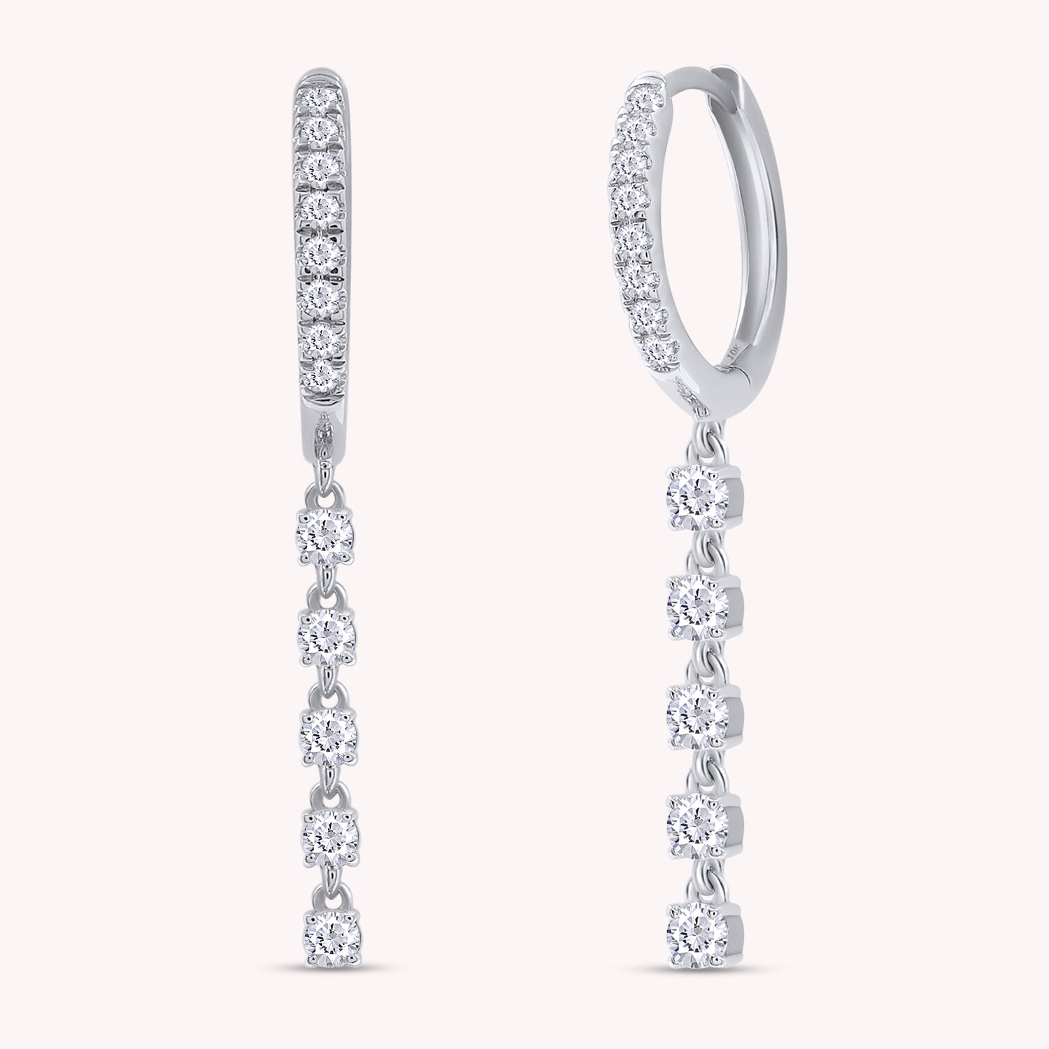 Huggie Hoop Drop Earrings Lab Created Moissanite