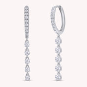 Huggie Hoop Drop Earrings Lab Created Moissanite