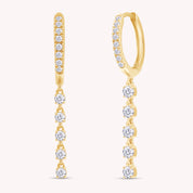 Huggie Hoop Drop Earrings Lab Created Moissanite