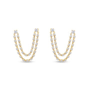 Lariat Drop Stud Earrings Lab Created Moissanite