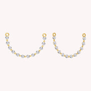Lab Created Moissanite Dangle Drop Hoop Earrings