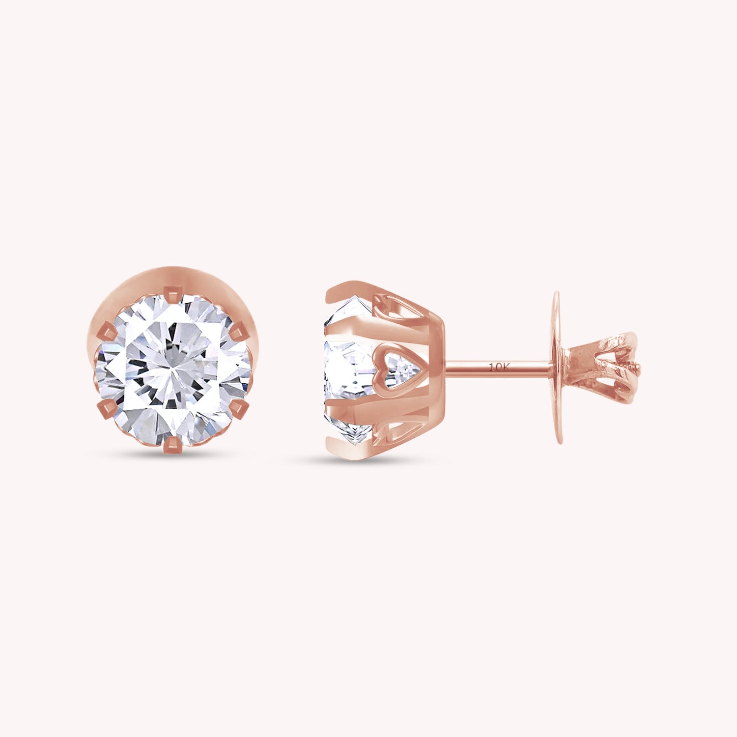 Solitaire 8MM Lab Created Moissanite Stud Earrings