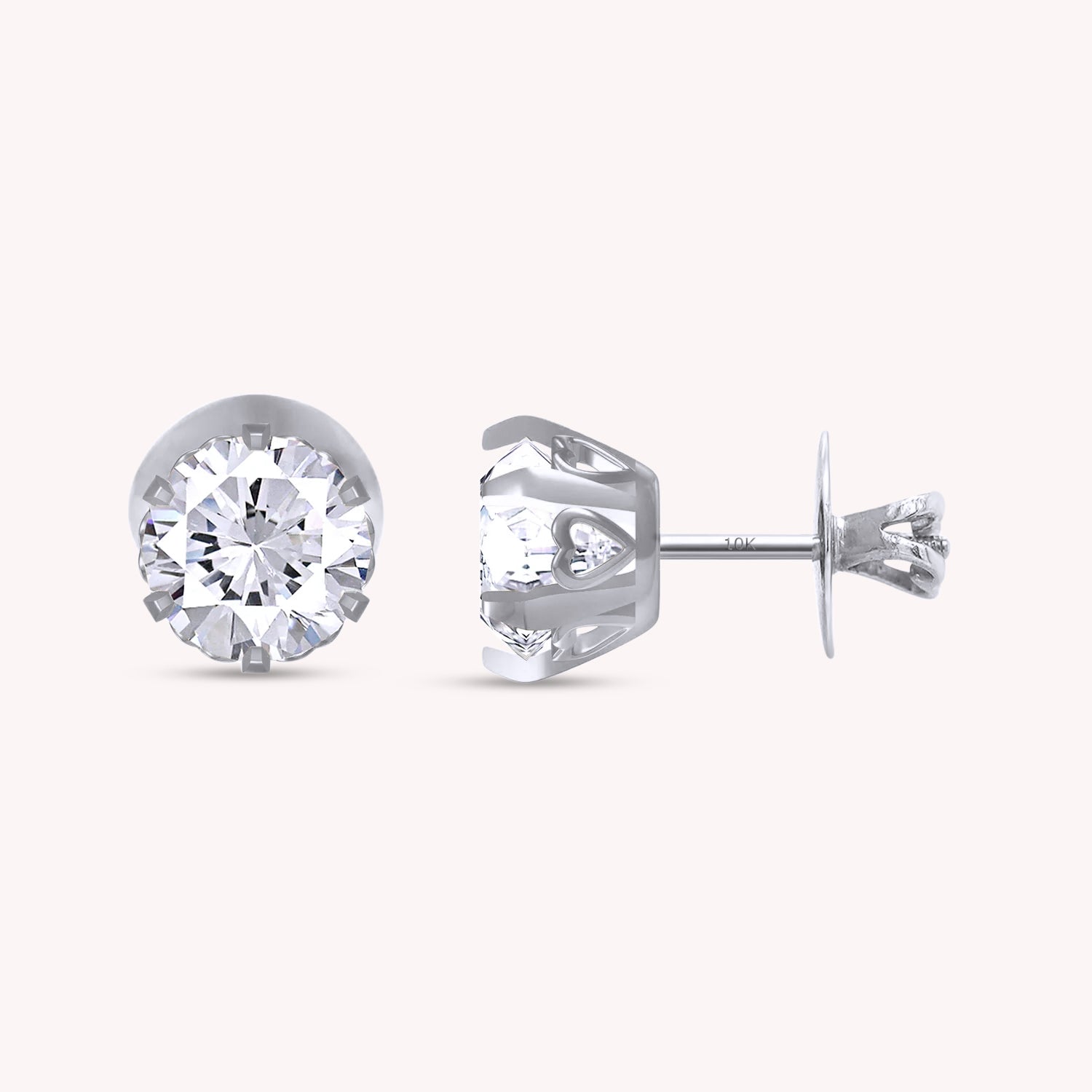 Solitaire 8MM Lab Created Moissanite Stud Earrings