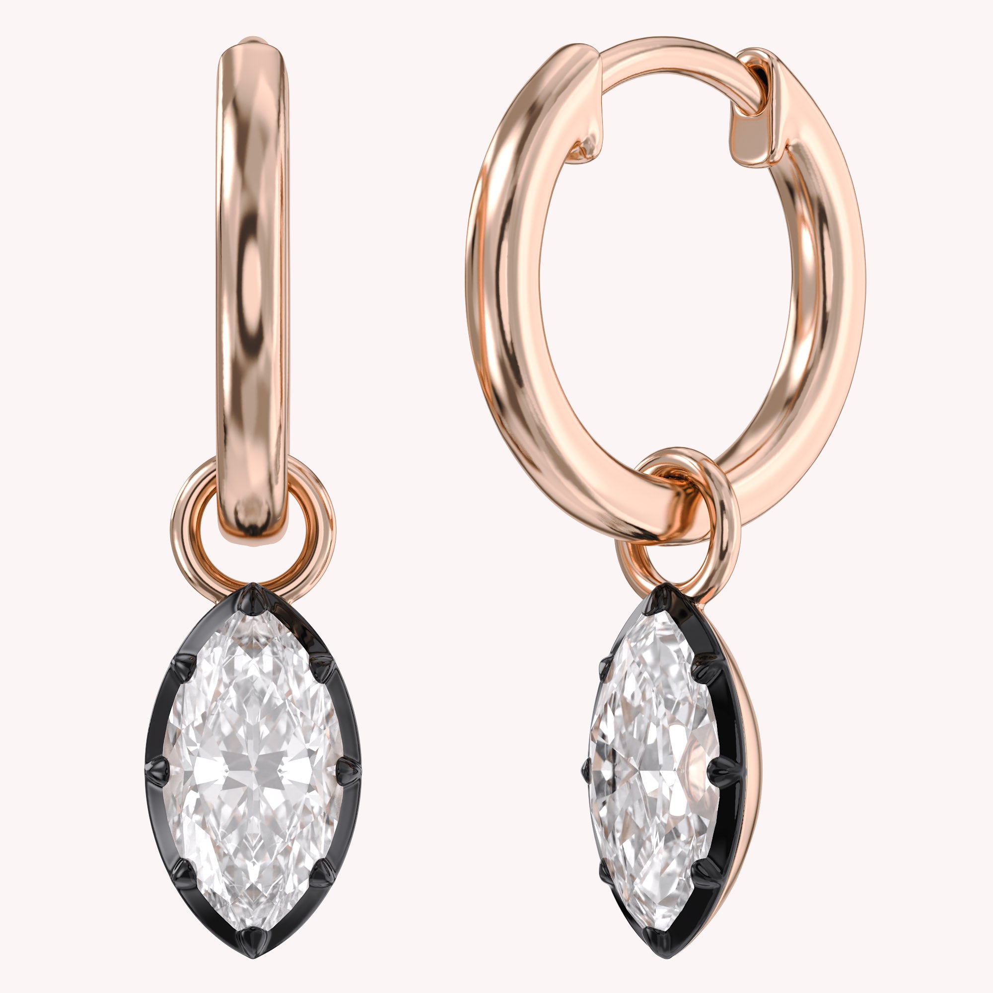 1.00 Carat Marquise Cut Lab Grown Diamond Drop Dangle Earrings