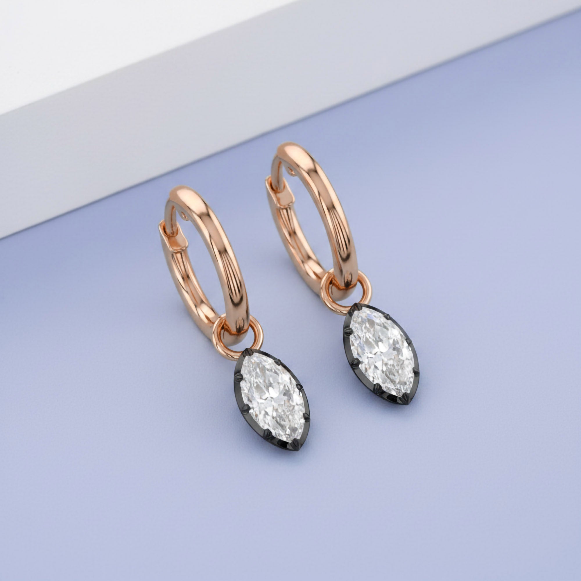 1.00 Carat Marquise Cut Lab Grown Diamond Drop Dangle Earrings