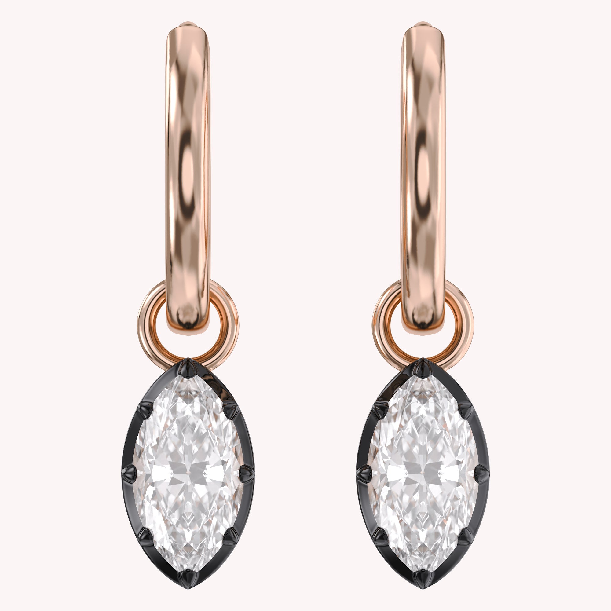 1.00 Carat Marquise Cut Lab Grown Diamond Drop Dangle Earrings