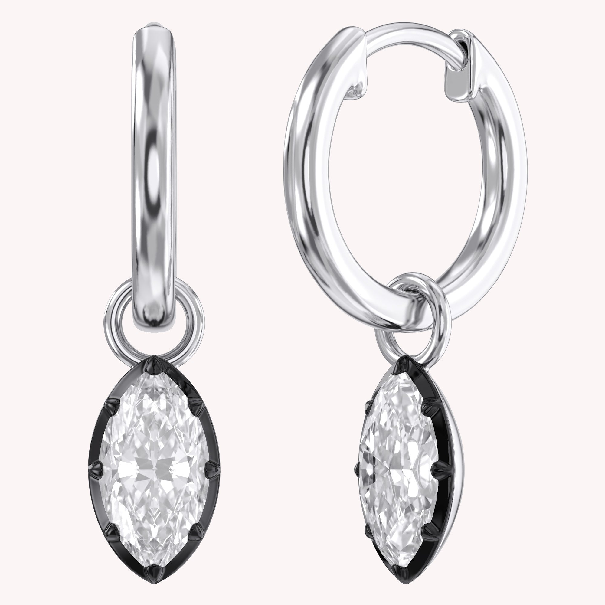 1.00 Carat Marquise Cut Lab Grown Diamond Drop Dangle Earrings