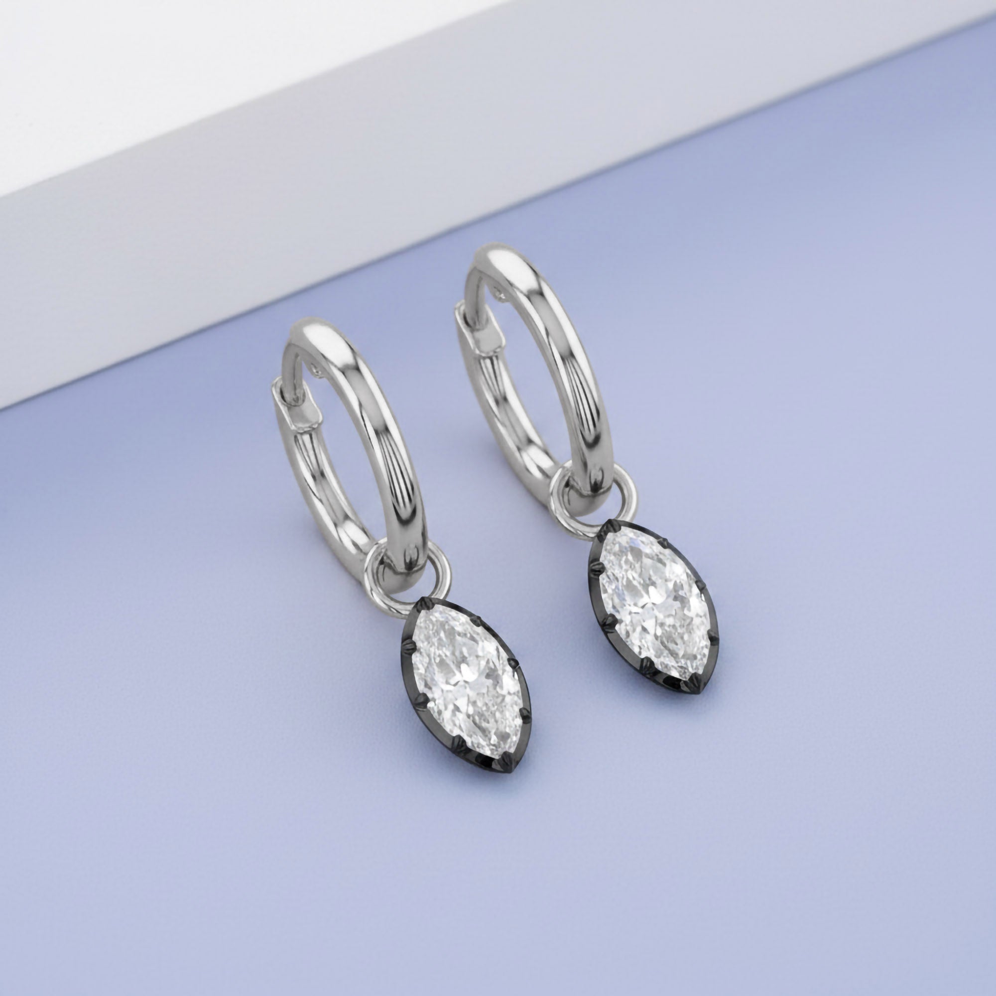 1.00 Carat Marquise Cut Lab Grown Diamond Drop Dangle Earrings