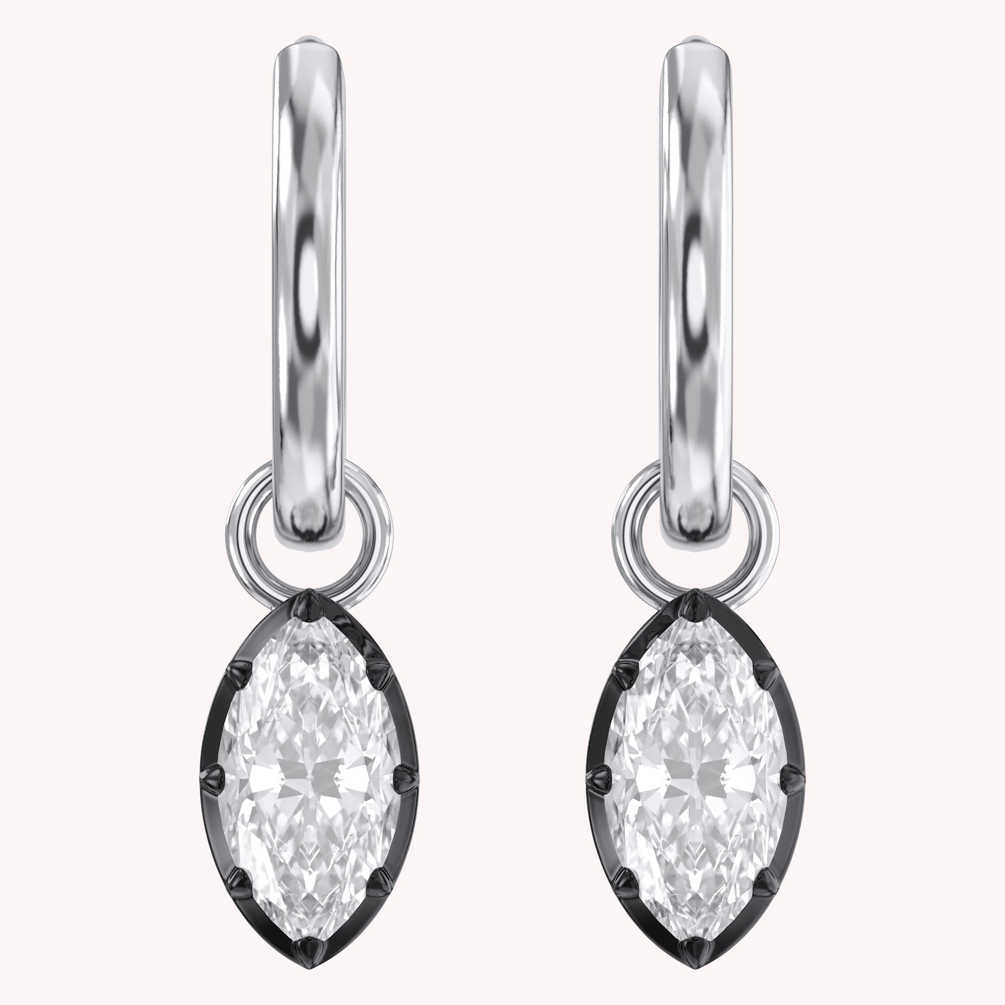 1.00 Carat Marquise Cut Lab Grown Diamond Drop Dangle Earrings