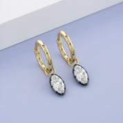 1.00 Carat Marquise Cut Lab Grown Diamond Drop Dangle Earrings