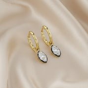 1.00 Carat Marquise Cut Lab Grown Diamond Drop Dangle Earrings