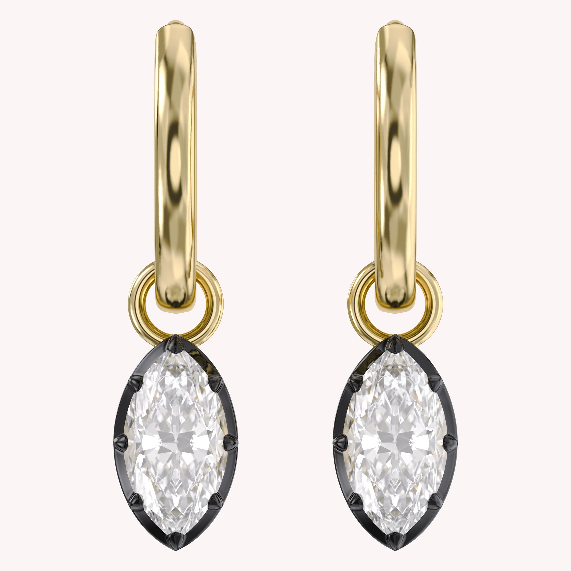1.00 Carat Marquise Cut Lab Grown Diamond Drop Dangle Earrings