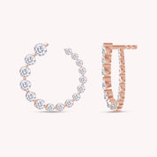 Lab Created Moissanite Circle Stud Earrings