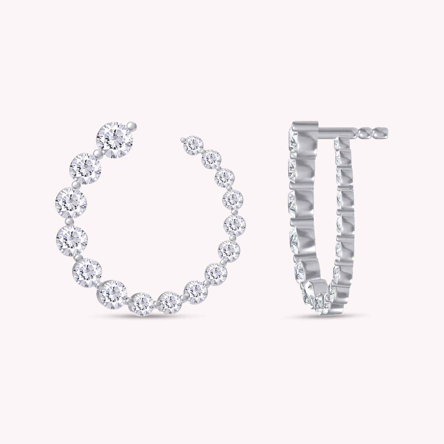 Lab Created Moissanite Circle Stud Earrings