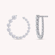 Lab Created Moissanite Circle Stud Earrings