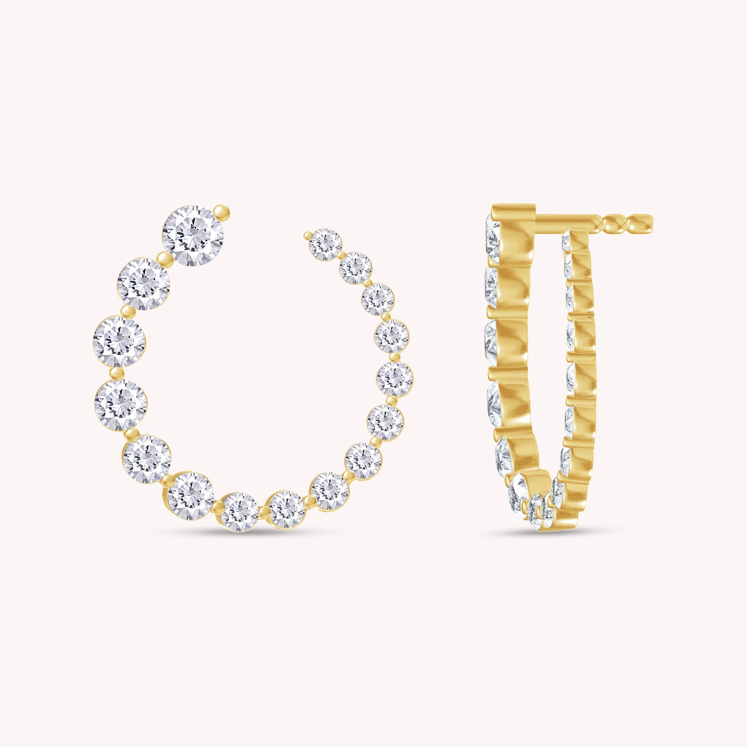 Lab Created Moissanite Circle Stud Earrings