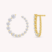 Lab Created Moissanite Circle Stud Earrings