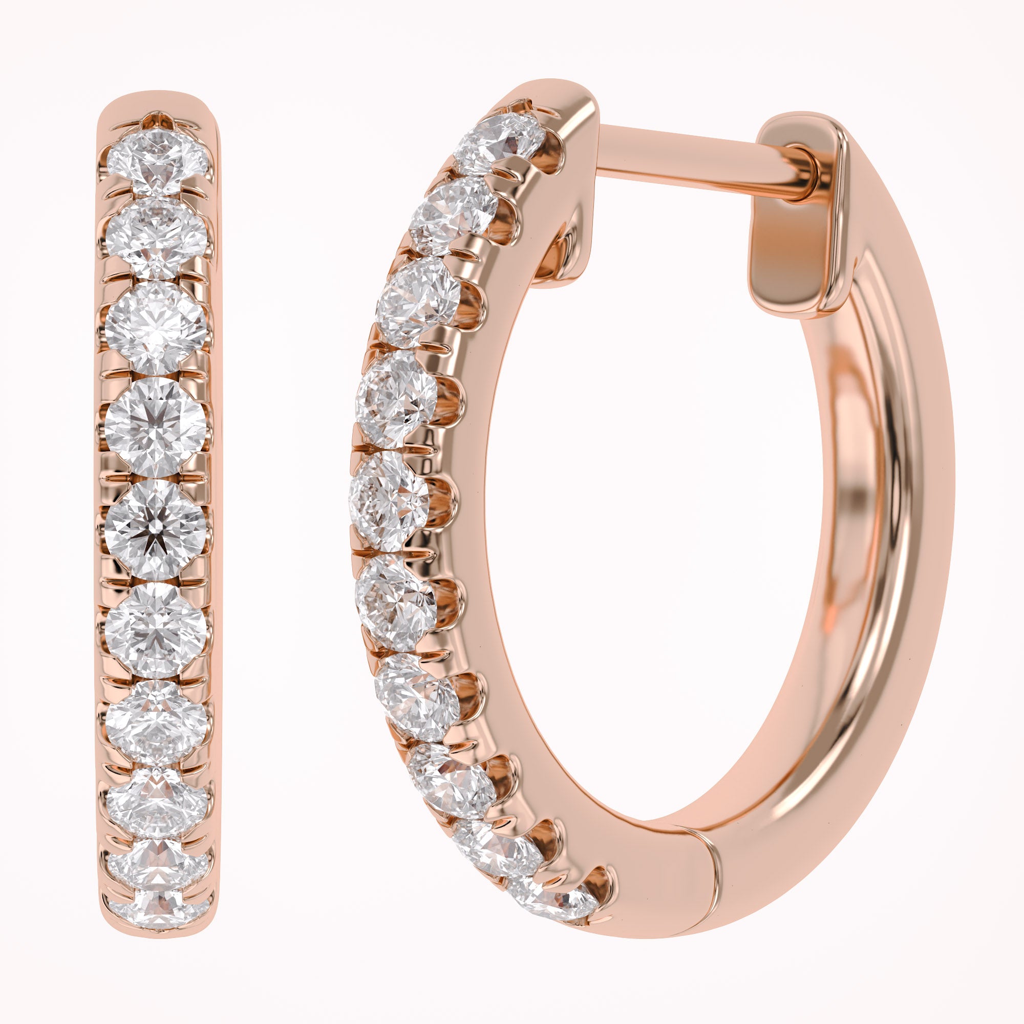 Lab Grown Diamond 10mm Huggie Hoop Earrings