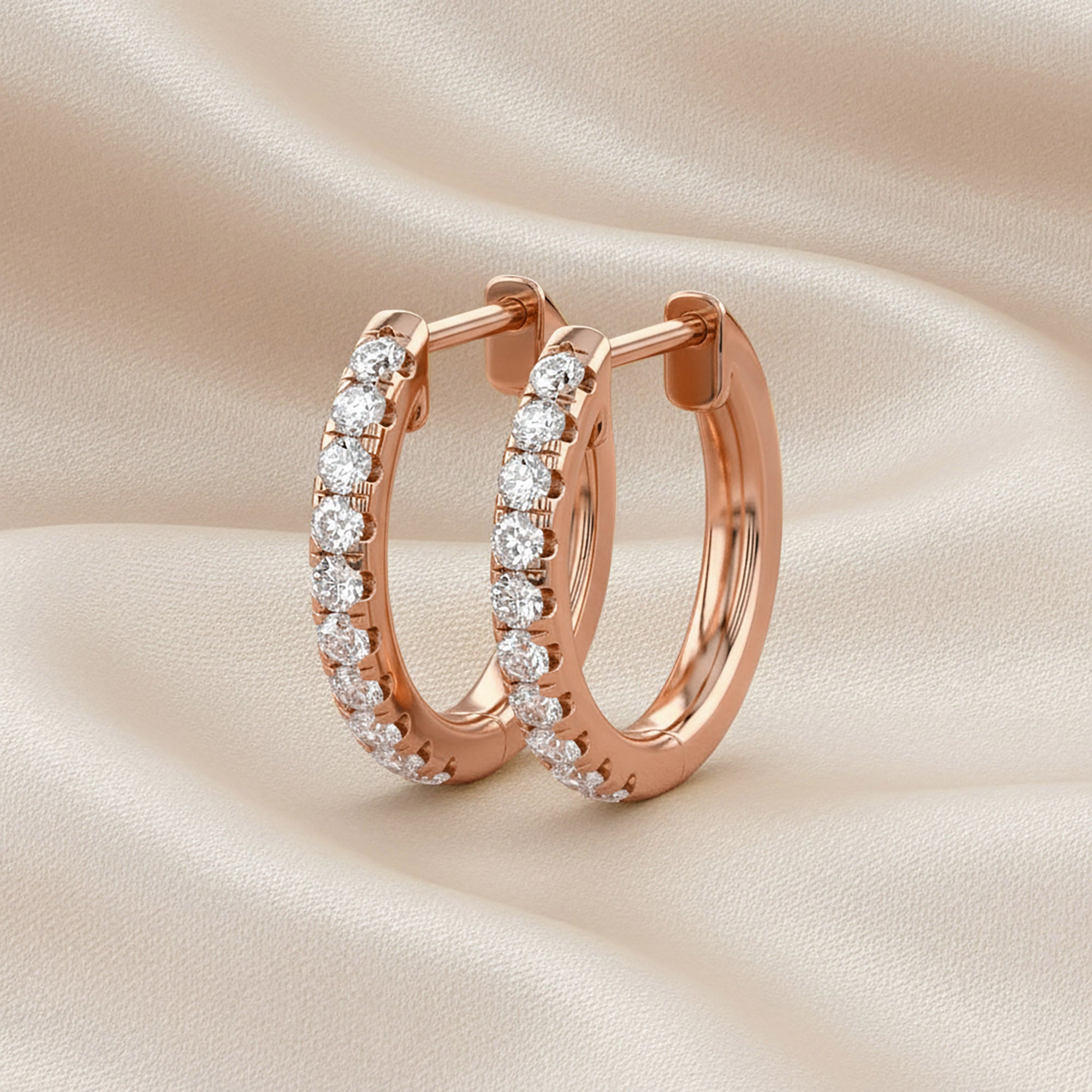 Lab Grown Diamond 10mm Huggie Hoop Earrings