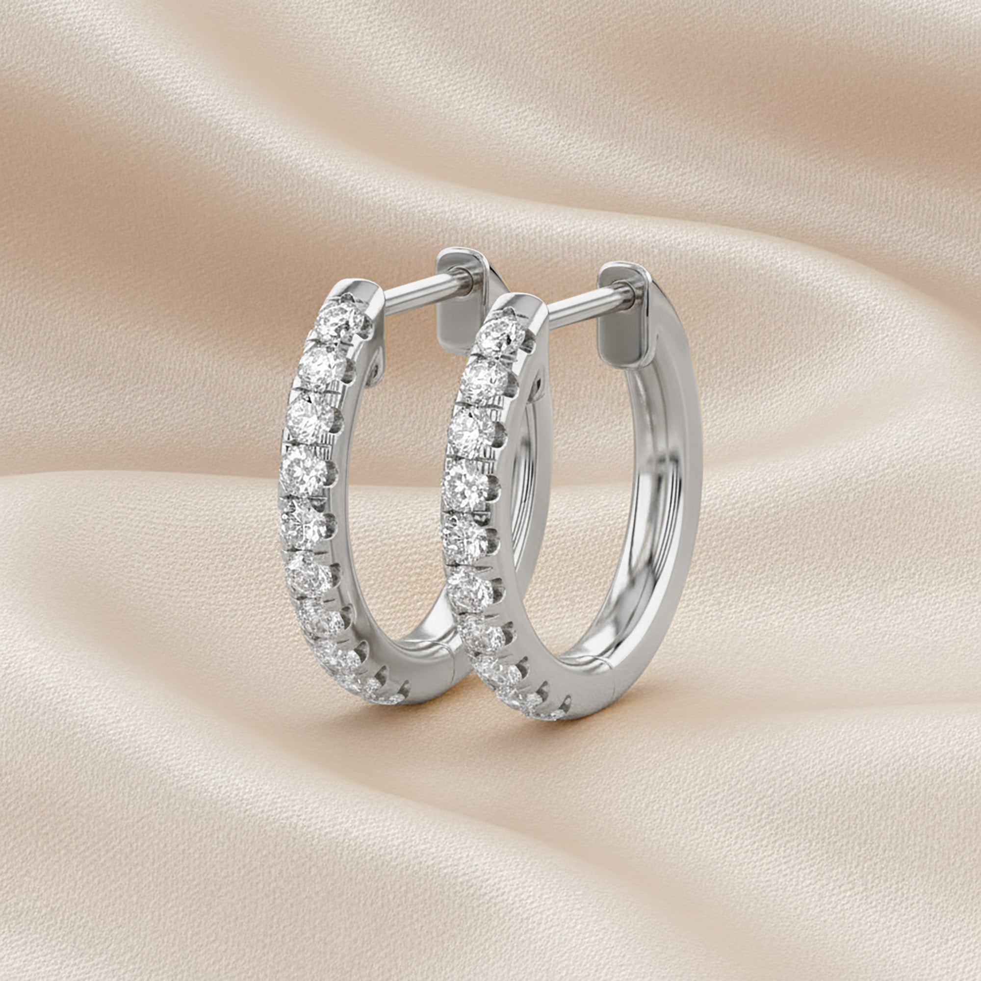 Lab Grown Diamond 10mm Huggie Hoop Earrings
